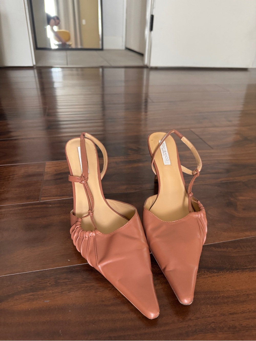 Tony Bianco Terracotta Pointed Slingback Heels